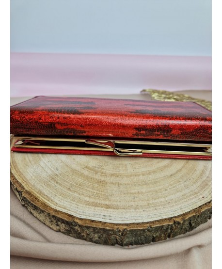 Portfel damski ekoskóra lakierowany brokatowy