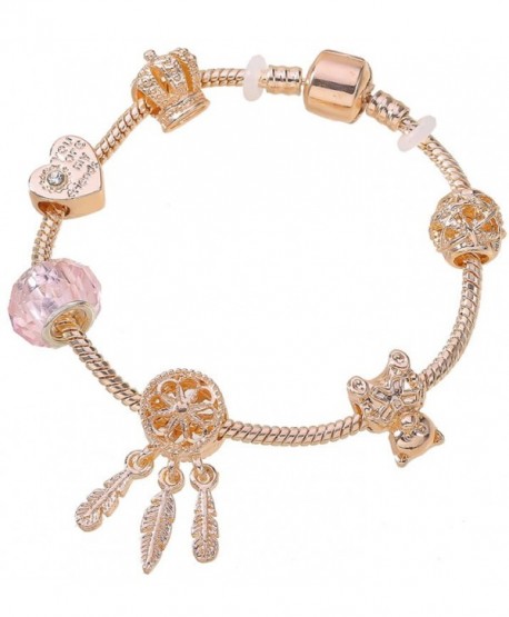 Bransoletka modułowa różowe złoto łapacz snów