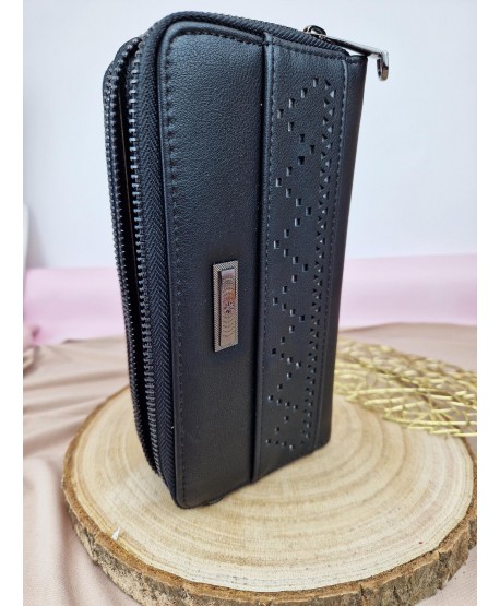 Portfel damski ekoskóra pakowny na dwa zamki