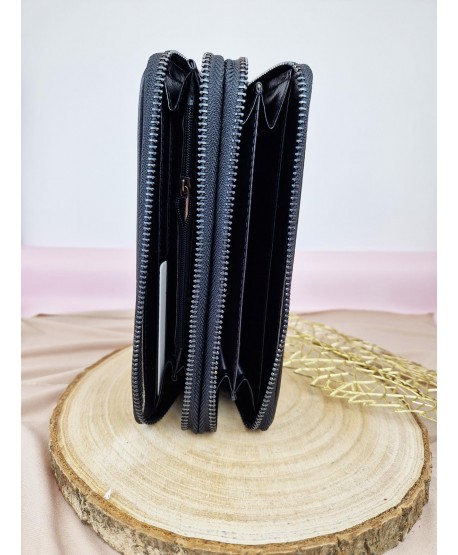 Portfel damski ekoskóra pakowny na dwa zamki