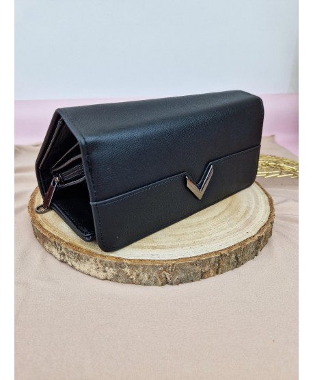 Portfel damski ekoskóra pakowny czarny