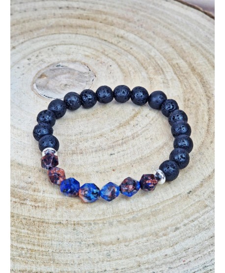 Bransoletka męska koraliki na gumce