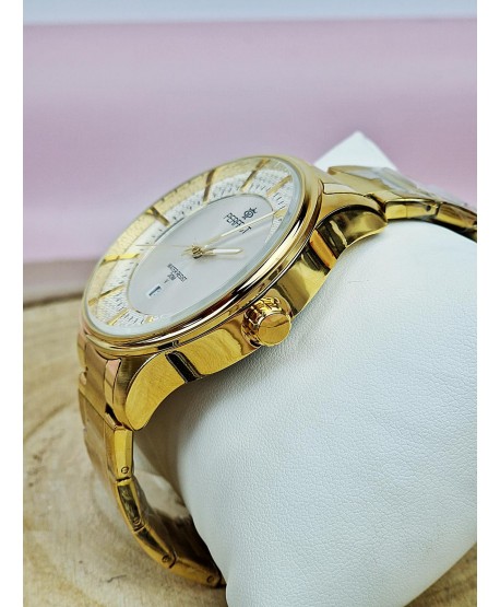 Zegarek męski Perfect złoty z datownikiem