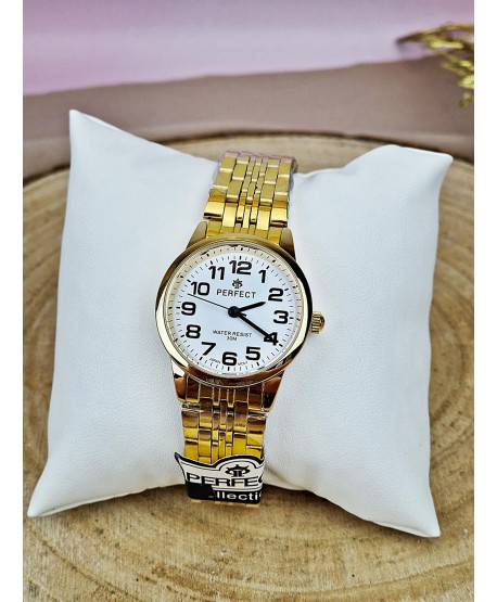Zegarek unisex Perfect złoty z cyframi