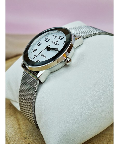 Zegarek damski Perfect srebrny z cyframi