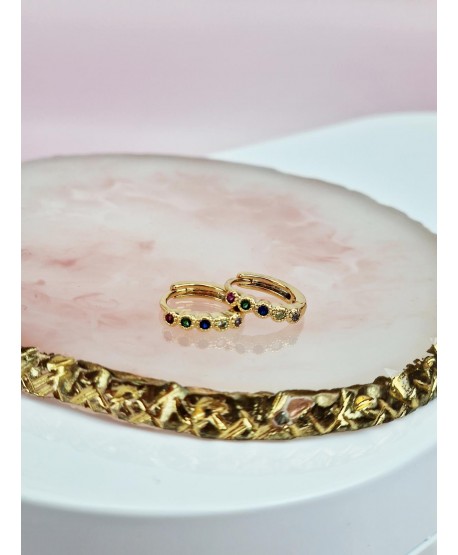 Kolczyki stal kolorowe kółeczka