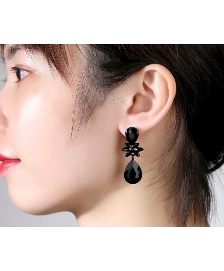 Kolczyki czarne kryształki