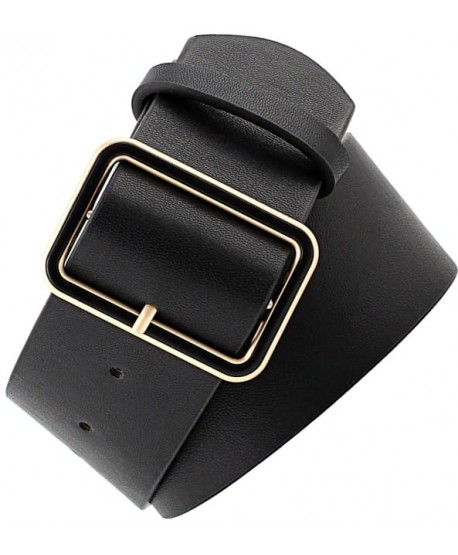 Czarny klasyczny pasek z szeroką klamrą