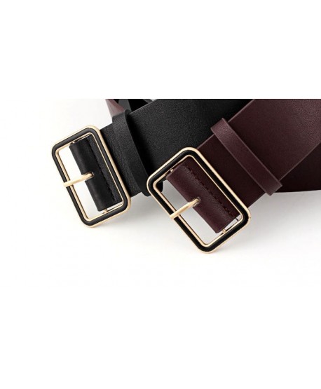 Czarny klasyczny pasek z szeroką klamrą