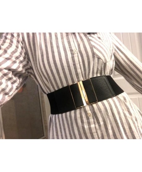 Czarny szeroki pasek na gumie