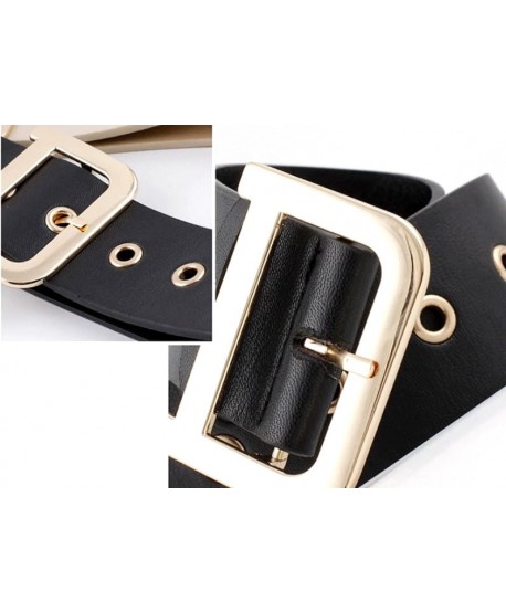 Czarny klasyczny pasek z szeroką klamrą