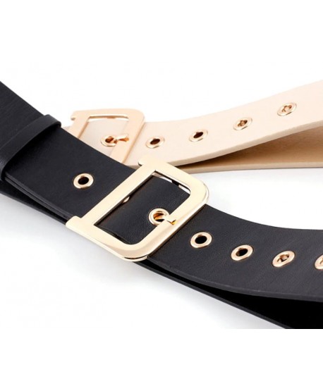 Czarny klasyczny pasek z szeroką klamrą