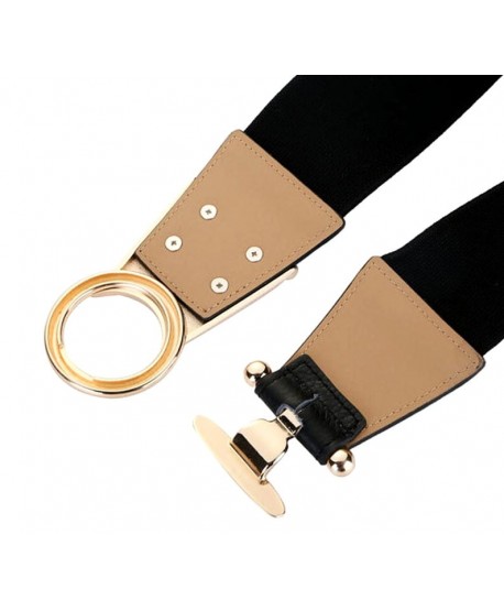 Czarny pasek ze złotym ozdobnym zapięciem