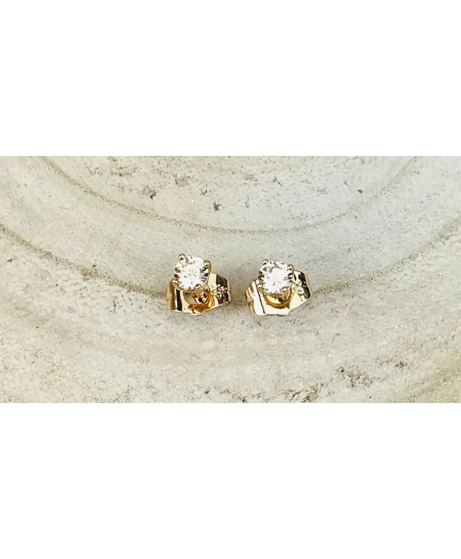 Kolczyki stal cyrkonie na sztyfcie różne - 0,4 cm