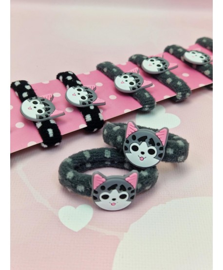 Gumeczki dziecięce z kotkami szare i czarne