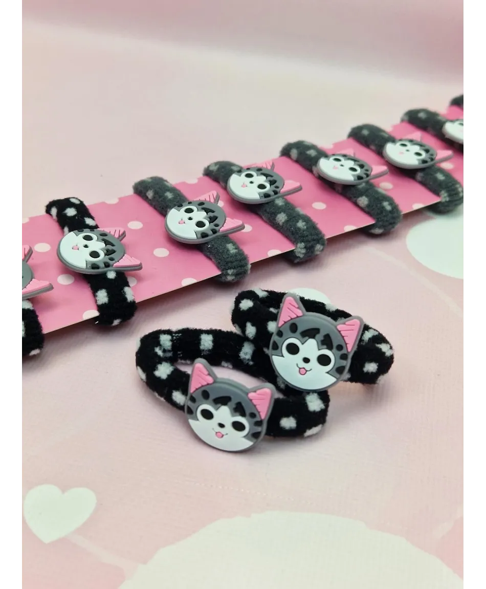 Gumeczki dziecięce z kotkami szare i czarne