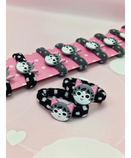 Gumeczki dziecięce z kotkami szare i czarne