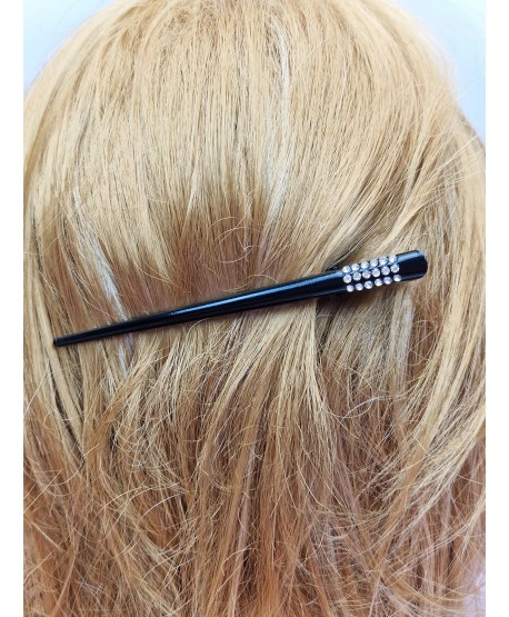 Spinka tukan czarna z kryształkami szczypce