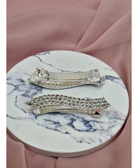 Ozdobna spinka do włosów automatyczna srebrna