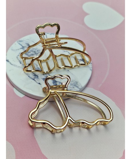 Spinki klamry do włosów złote srebrne skrzydełko motyla