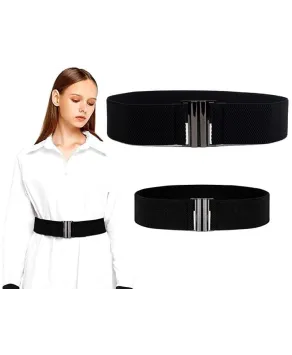 Czarny pasek na gumie szeroki