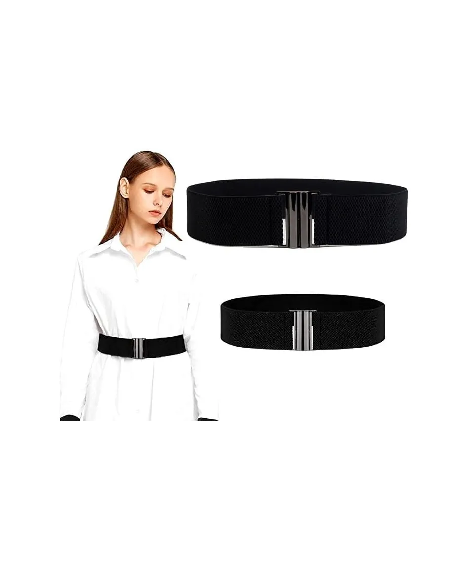 Czarny pasek na gumie szeroki