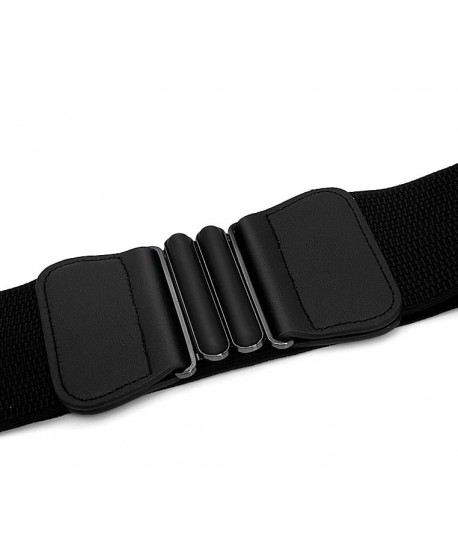 Czarny pasek na gumie szeroki