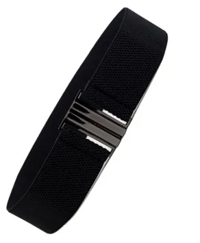 Czarny pasek na gumie szeroki