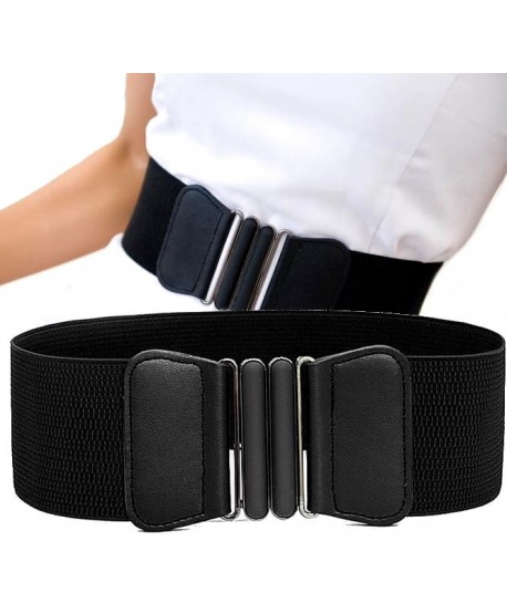 Czarny pasek na gumie szeroki