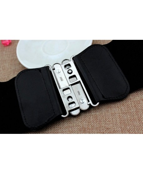 Czarny pasek na gumie szeroki