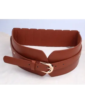 Brązowy pasek na gumie zapinany