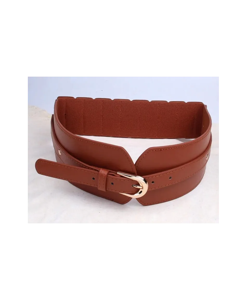 Brązowy pasek na gumie zapinany