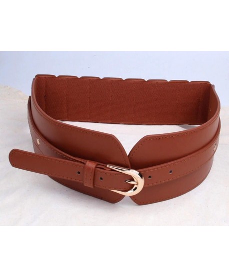 Brązowy pasek na gumie zapinany