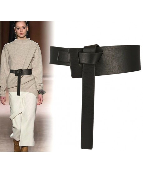 Czarny pasek wiązany przekładany