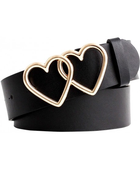 Czarny pasek złote serca