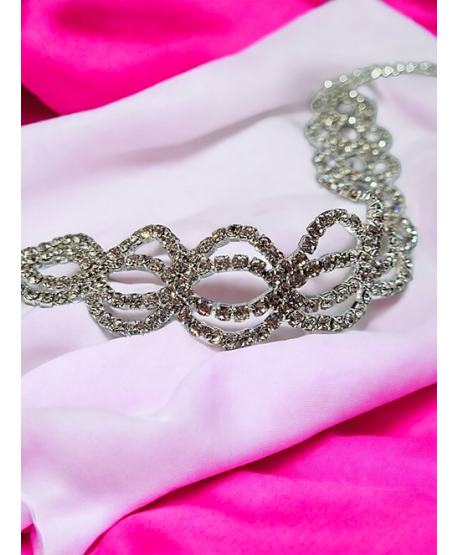 Bransoletka srebrna dżetowa spleciona