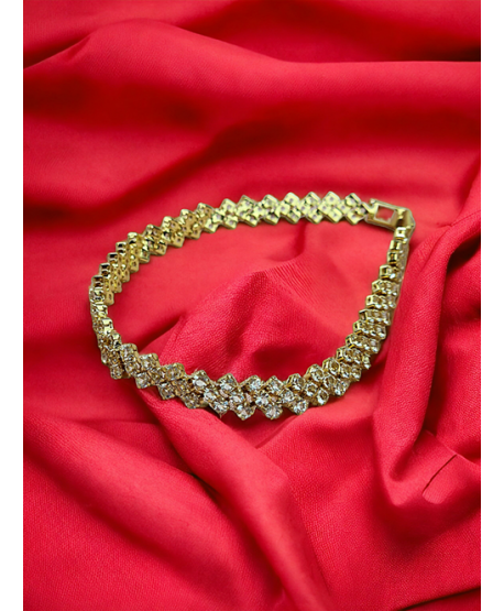 Bransoletka złota dżetowa wąski zygzak