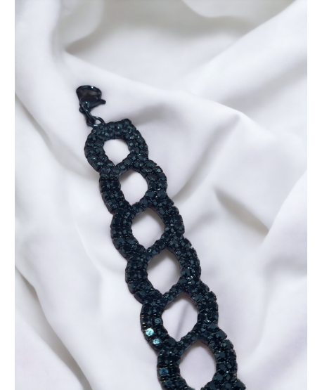 Bransoletka czarna dżetowa łezki