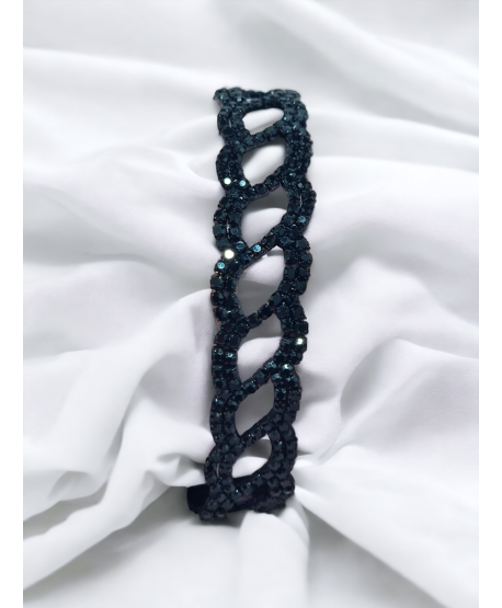 Bransoletka czarna dżetowa łezki