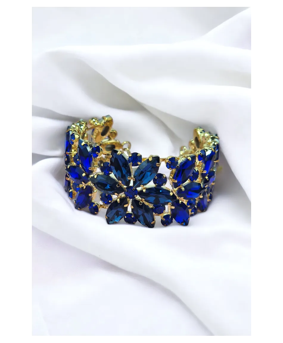 Bransoletki bogate kryształowe sztywne