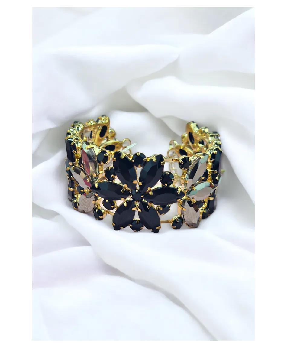 Bransoletki bogate kryształowe sztywne