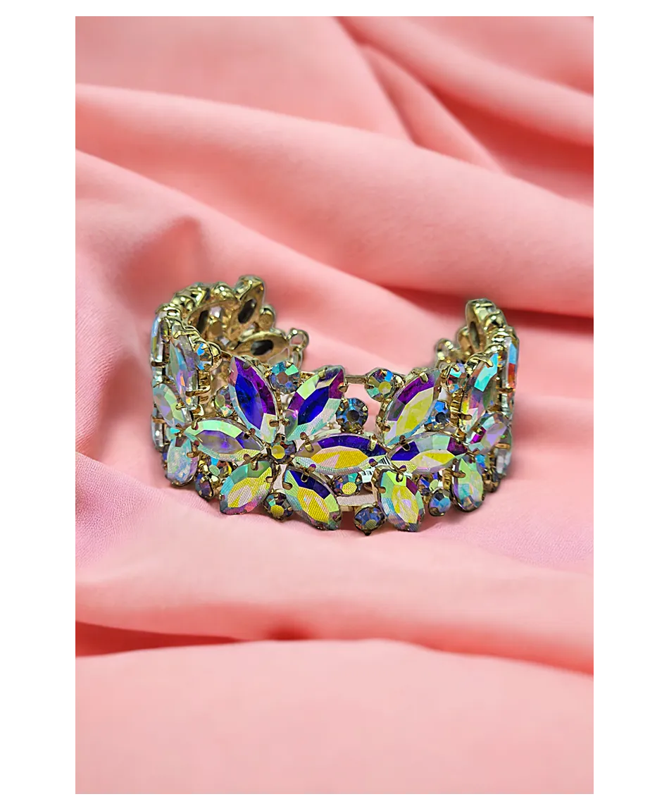 Bransoletki bogate kryształowe sztywne