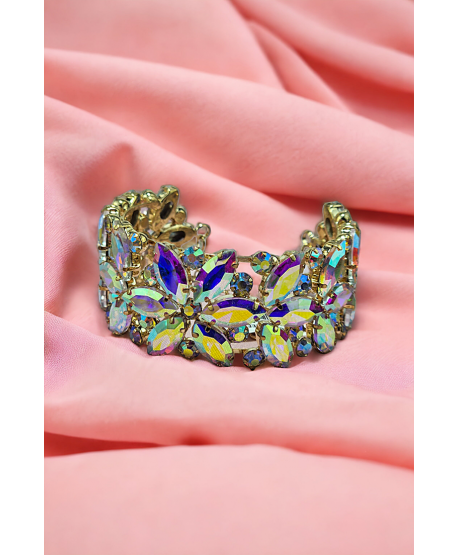 Bransoletki bogate kryształowe sztywne