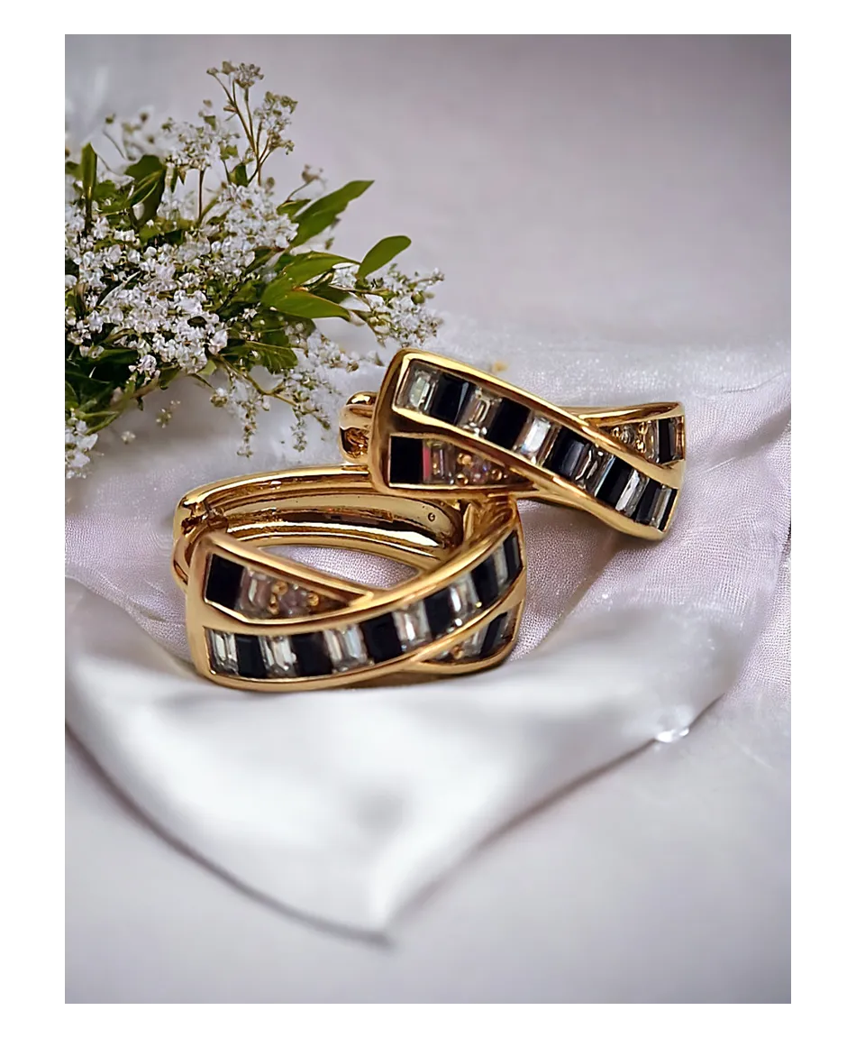 Kolczyki stal kółeczka z cyrkoniami