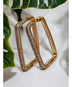 Kolczyki stal cyrkoniowe prostokąty