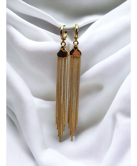 Kolczyki stal gładkie łańcuszki stopniowane