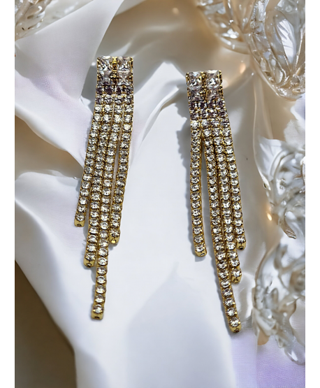 Kolczyki stal stopniowane cyrkoniowe paseczki