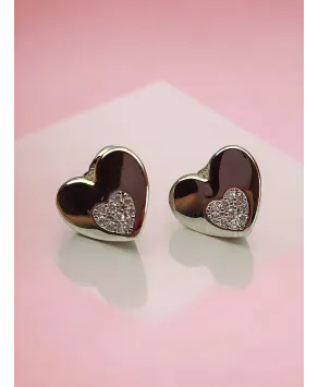 Kolczyki stal dwa serduszka