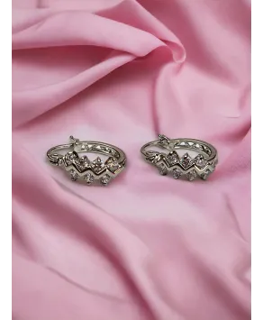 Kolczyki stal srebrne kółeczka z cyrkoniami wciskane