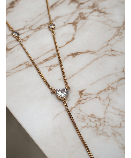 Naszyjnik stal krawatka z serduszkiem